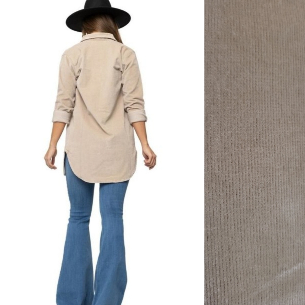 Corduroy Shirt Dress Long Sleeve Soft to the touch Stretchy S M L XL NEW…